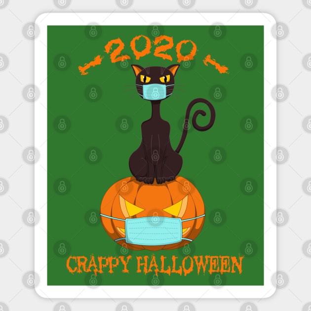 Halloween 2020 Scary Black Cat in mask Magnet by MasliankaStepan